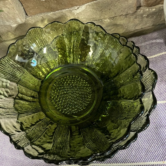 Vintage set of 2 Indiana glass sunflower green bowls - Picture 6 of 7